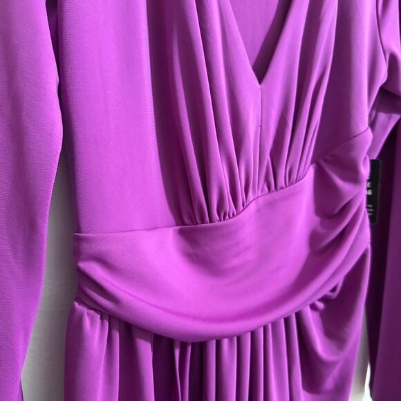 NWT ✨ Express purple v-neck faux wrap going out party dress, size small - Picture 3 of 12